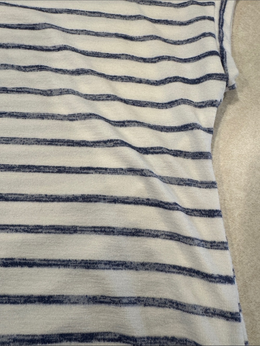 Green Envelope Blue and White Striped Short Sleeve Tee - Picture 6 of 10